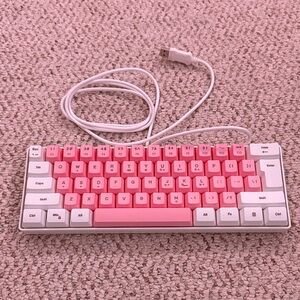 Stylish Pink and White Gaming Keyboard